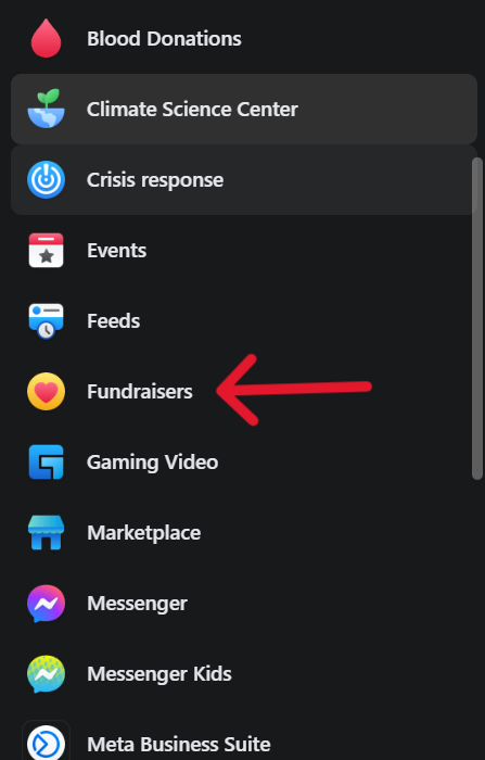 Click the fundraiser icon